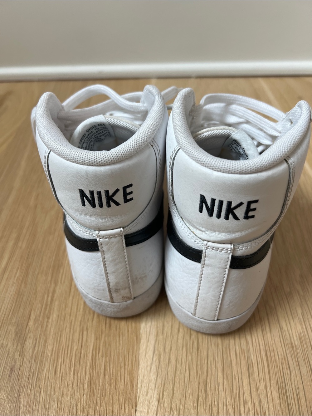 Nike Kids White and Black High-Top Sneakers